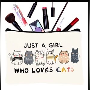 Just a Girl Who loves Cats Makeup Bag